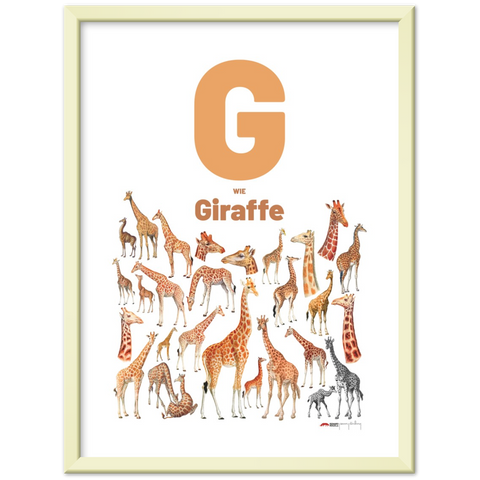 G wie Giraffe - a German letter poster