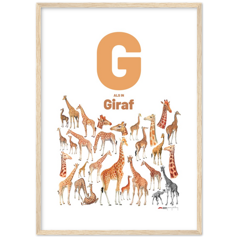 G als in Giraf - a Dutch letter poster