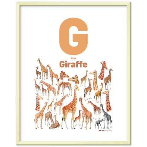G is for Giraffe - an English letter poster