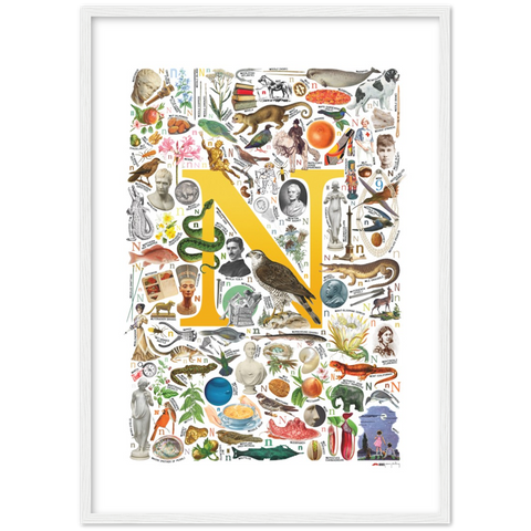 N is for Nature - a poster with English N words