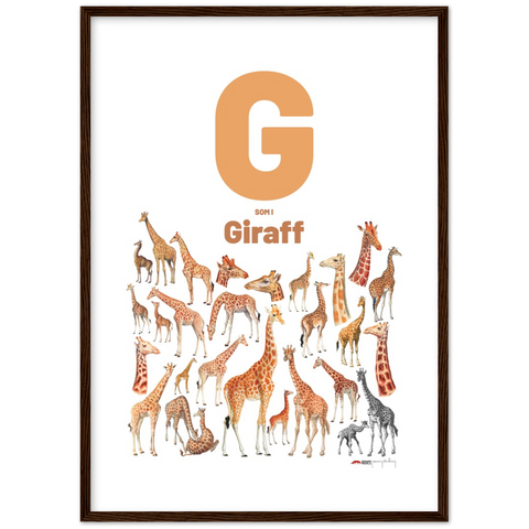 G som i Giraff - a Swedish letter poster