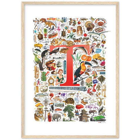 T is for Treasure - a poster with English T words
