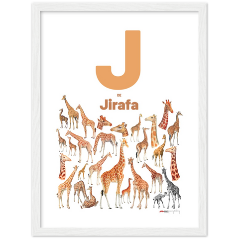 J de Jirafa - a Spanish letter poster