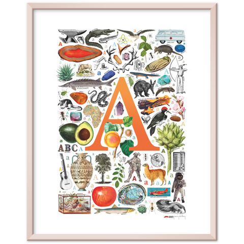 A is for Adventure - a poster with English A words
