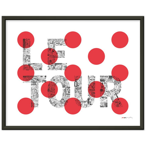 LE TOUR Pois Rouge - a Tour de France bicycle poster