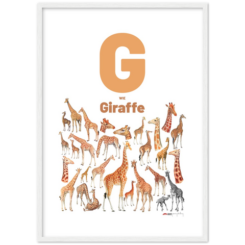 G wie Giraffe - a German letter poster