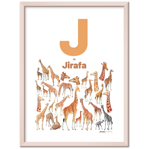 J de Jirafa - a Spanish letter poster