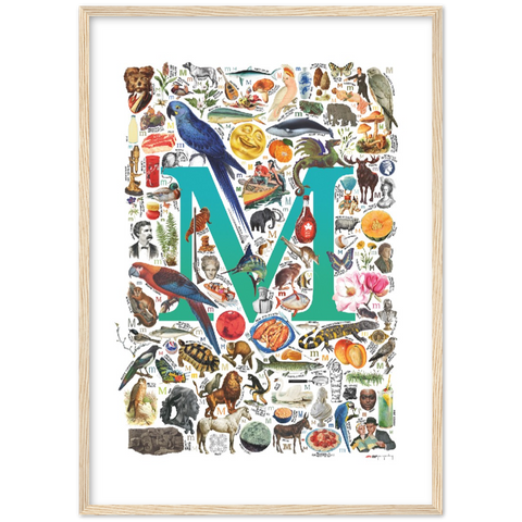 M is for Magical - a poster with English M words