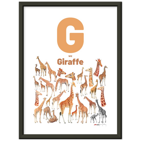 G wie Giraffe - a German letter poster
