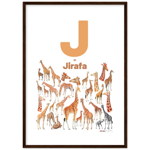J de Jirafa - a Spanish letter poster