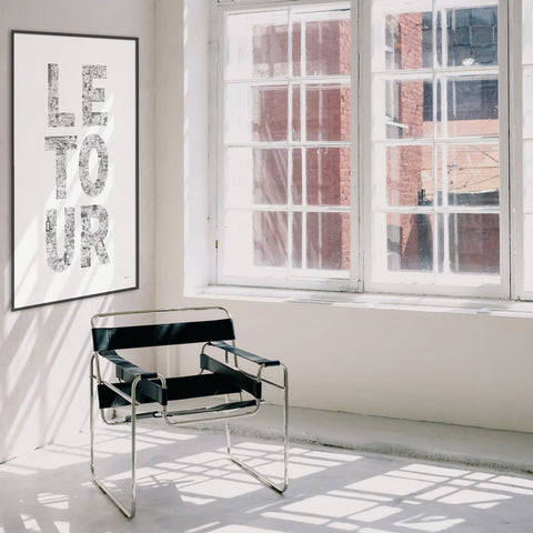 LE TOUR blanc - a Tour de France bicycle poster