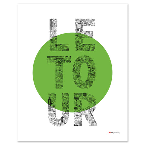 LE TOUR vert - a Tour de France bicycle poster