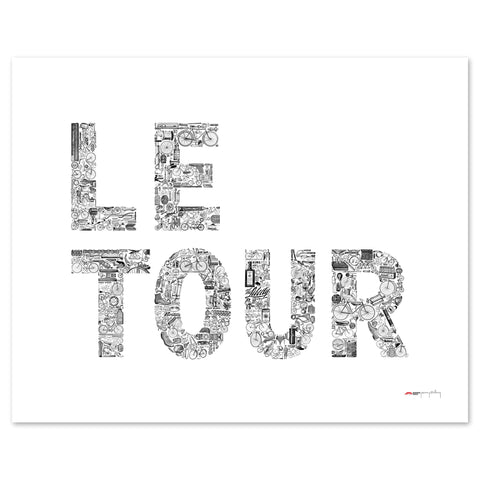 LE TOUR blanc - a Tour de France bicycle poster