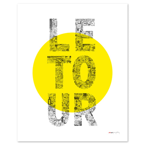 LE TOUR jaune - a Tour de France bicycle poster
